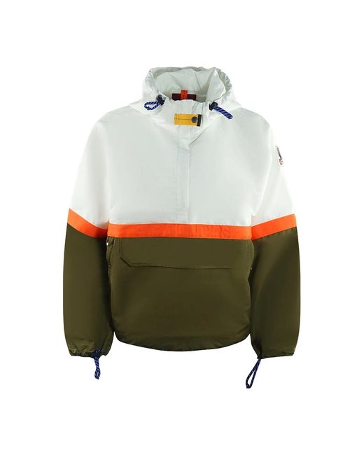 Parajumpers White Dezi Pull Over Colourblock Windbreaker Jacket