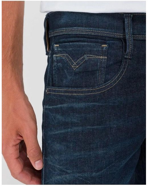 Replay Blue Hyperflex Superior Standard Rinse Wash Anbass Slim Fit 007 for men