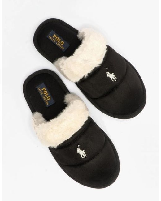 Polo Ralph Lauren Black Kelcie Mule Slippers
