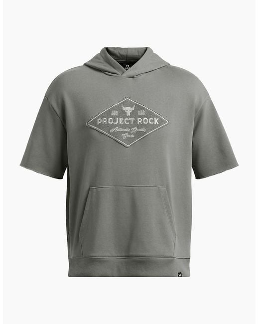 Under Armour Gray Relaxed Fit Drop Shoulder Hooded Sweatshirt for men