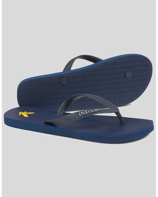 Lyle & Scott Blue Flip Flop for men