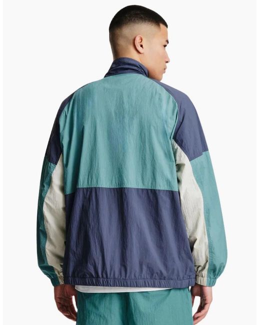 Parlez Blue Rail Leaf Track Jacket for men