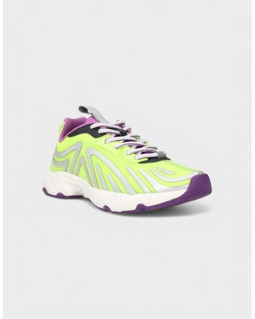 Acne Metallic Buzz Neon Trainers Contrast Sneaker