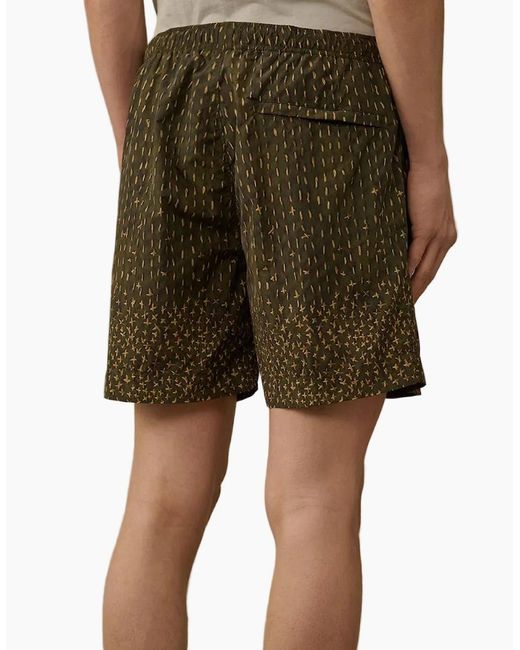C P Company Green Flatt Nylon Sashiko Print Swim Shorts for men