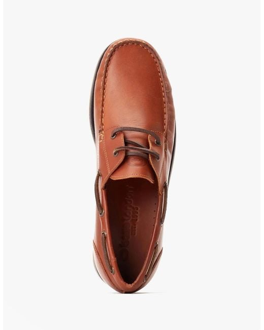 Base London Brown London Stern Boat Shoes Tan for men