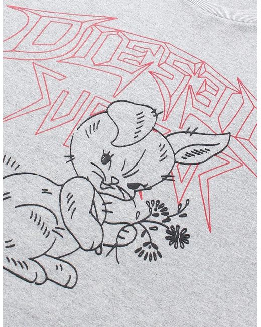 DIESEL Gray T Just W1 T Shirts for men