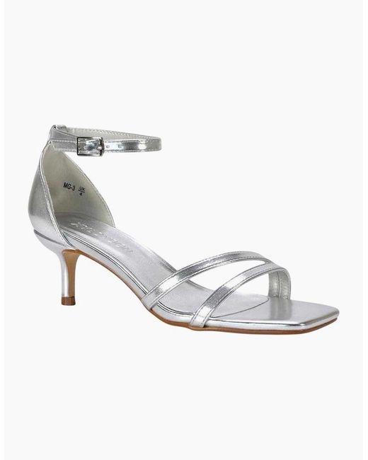 XY London Ladies Lea Metallic Open Toe Low Kitten Heel Sandals