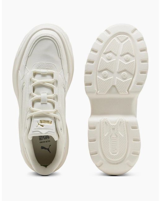 PUMA White Karmen X Tra Platform Trainers