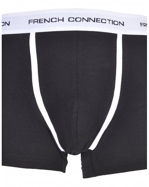 French Connection White 3-Pack Contrast Piping Boxer Trunks for men