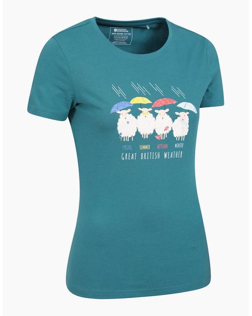 Mountain Warehouse Blue Ladies Great British Weather T-Shirt