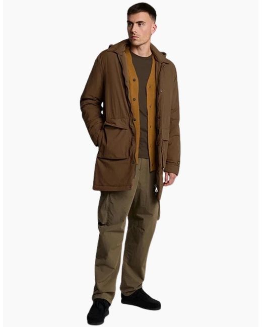 Lyle & Scott Brown Lyle & Scott Wadded Parka for men