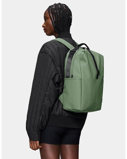 Rains Green Clip Front Backpack
