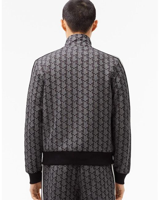 Lacoste Gray Paris Zip-Up Jacquard Track Jacket for men