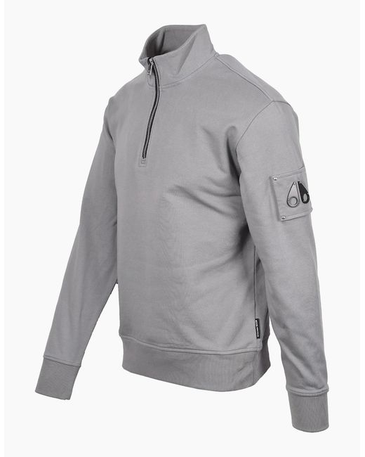 Moose Knuckles Gray Hartsfield Half Zip Industry for men