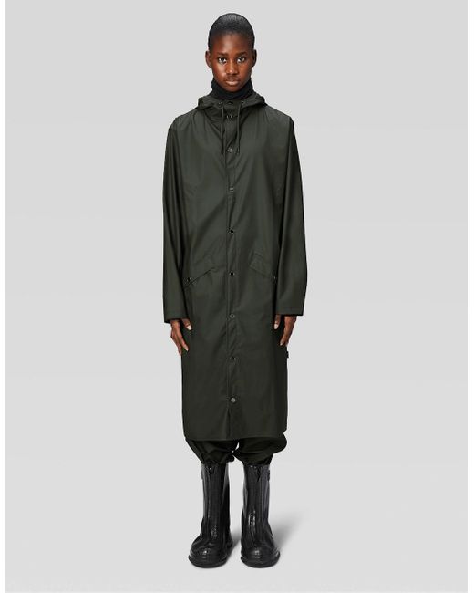 Rains Green Longer Jacket
