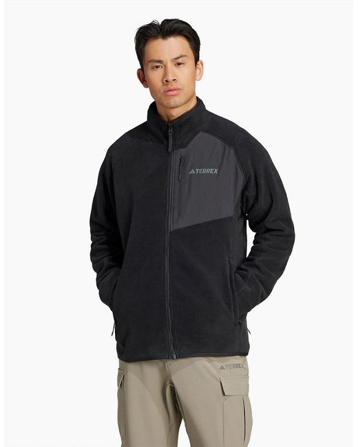Adidas Black Mt Fleece Jkt for men