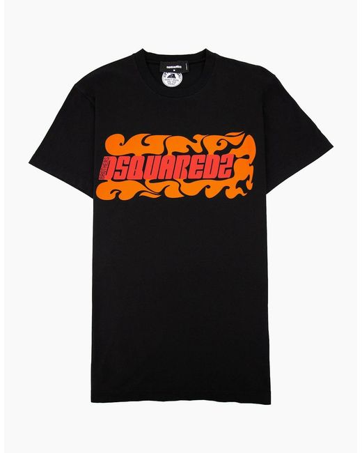 DSquared² Black Wave Logo Cigar Tee for men