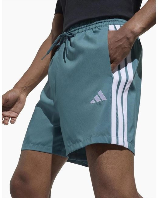 Adidas Blue 3 Stripes Shorts for men