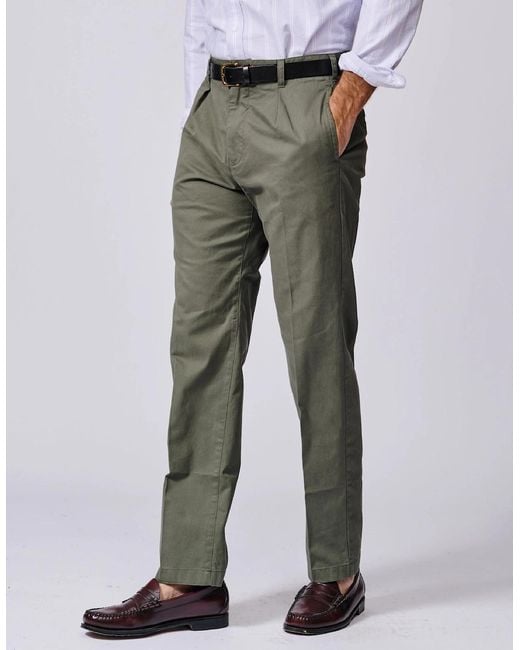 aubi Green Mareham Relaxed Fit Trouser for men