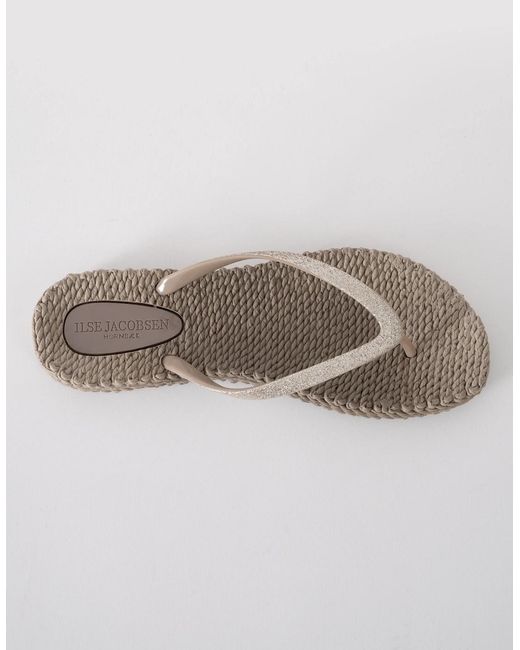 Ilse Jacobsen Gray Cheerful Glitter Flip Flops