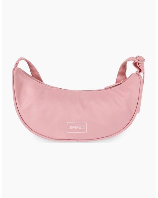 Spiral Pink Cali Cross Body Bag With Logo Patch