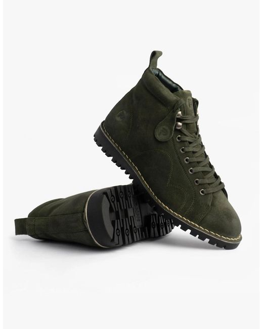 Popps Green 1961 Mod Suede Monkey Boots for men