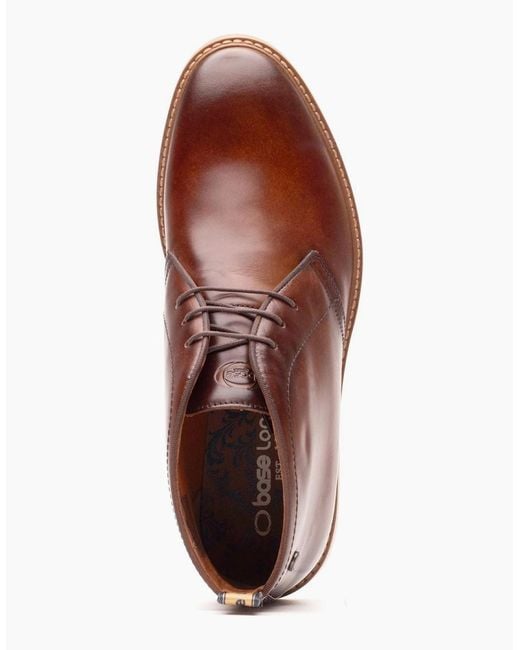 Base London Brown London Carlton Leather Tan Ankle Boots for men