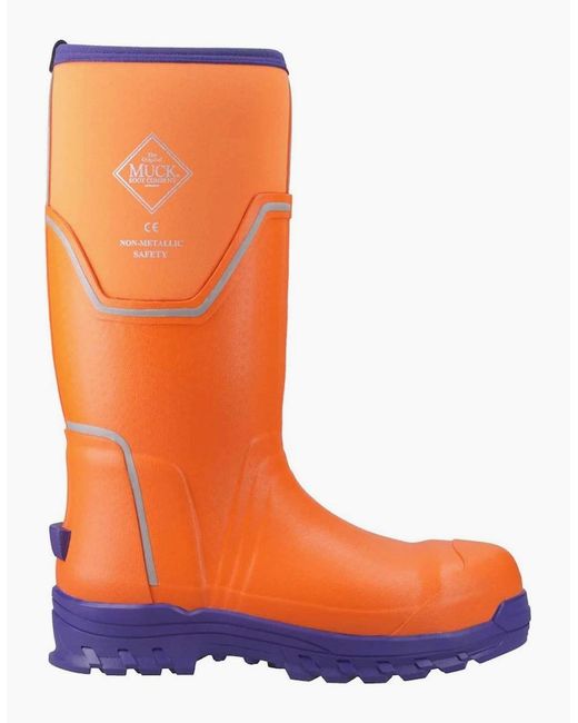 Muck Boot Orange Grit S5 Wellingtons for men