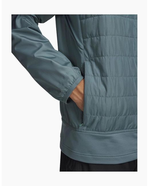 Under Armour Blue Launch Solid Patterned High Neck Training Jacket for men