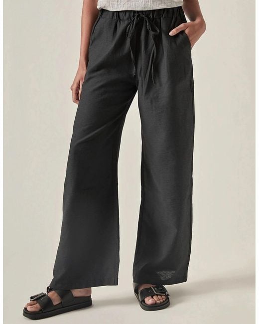 James Lakeland Black Linen Blend Drawstring Trousers
