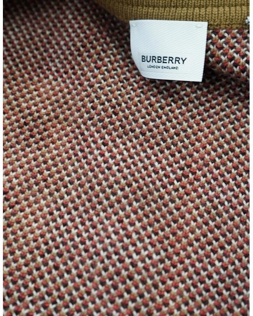 Burberry Multicolor 'Morland' Knitted Wool Bomber Jacket Taupe for men