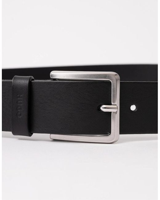 Boss Black Hugo Gionios Grainy Embossed-Leather Belt With Brushed Metal Hardware Nos for men