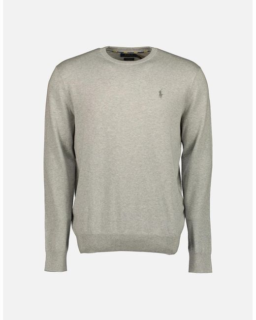 Ralph Lauren Gray Slim Fit Cotton Jumper for men