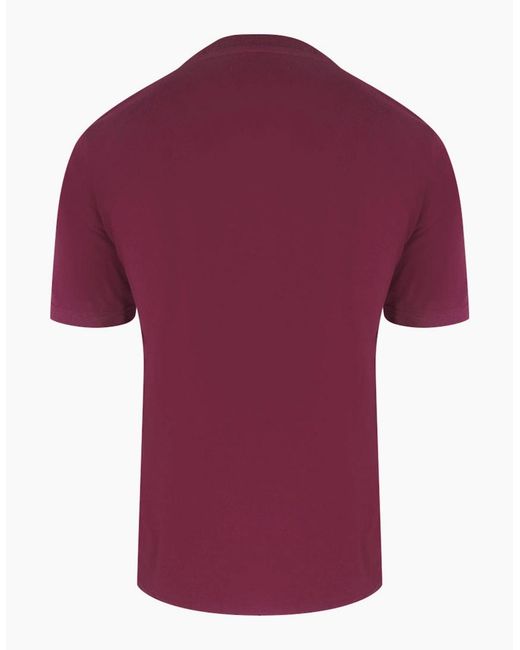 Aquascutum Purple Active Piping Design Burgundy T-Shirt for men