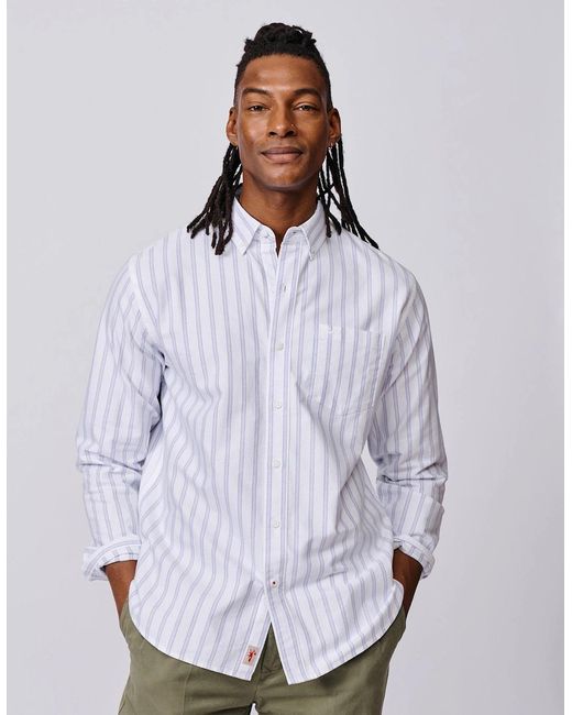 aubi Purple Aldridge Oxford Button Down Shirt for men