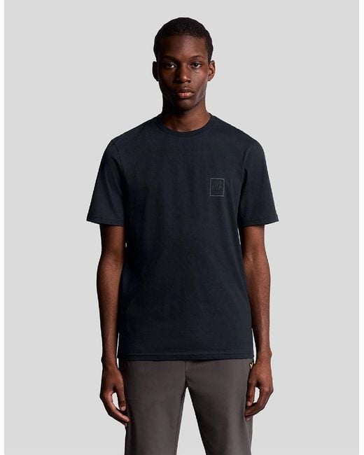 Lyle & Scott Blue Logo Graphic T Shirt for men