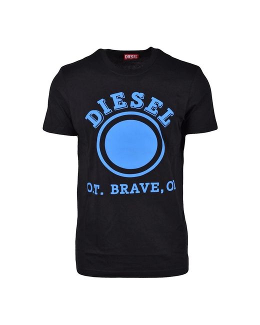 DIESEL Black Dot Logo T-Shirt for men