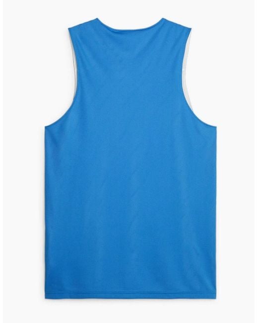 PUMA Blue Hoops Team Reverse Practice Performance Basketball Jersey for men