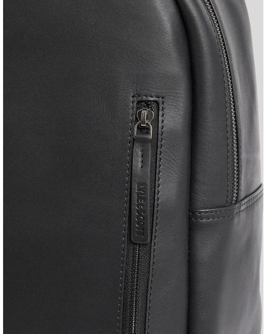 Lyle & Scott Black Leather Backpack for men