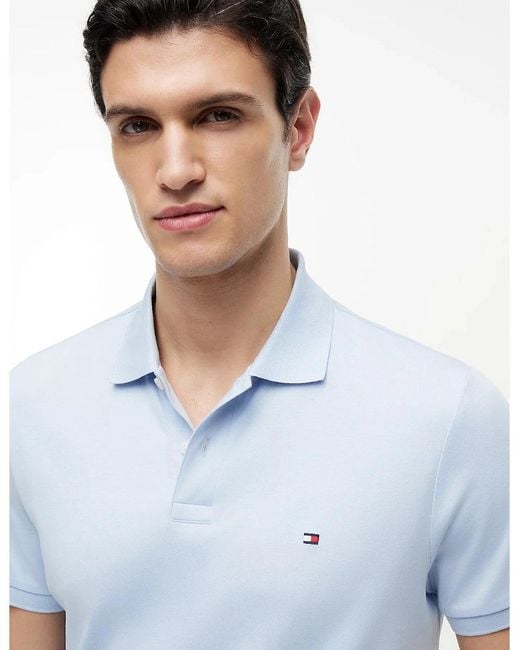 Tommy Hilfiger Blue Liquid Cotton Reg Polo C10 Breezy for men