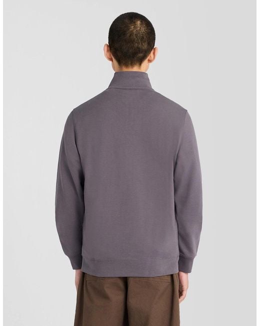 Lyle & Scott Gray Superfine Cotton 1/4 Zip Sweatshirt for men