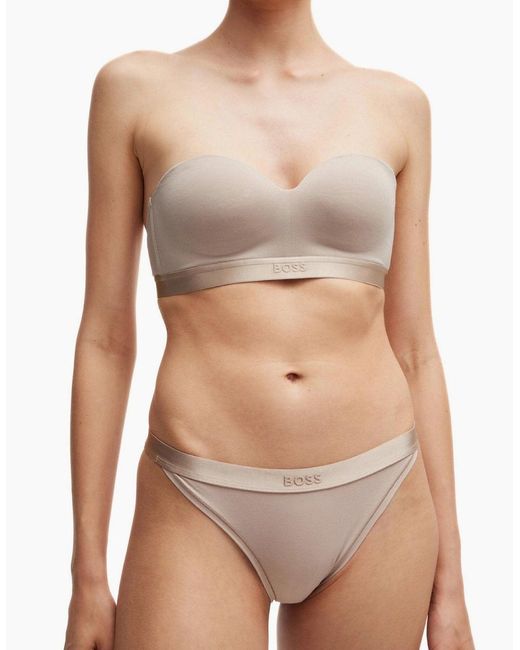Boss Natural Bea Cotton Modal Padded Triangle Bra, Light