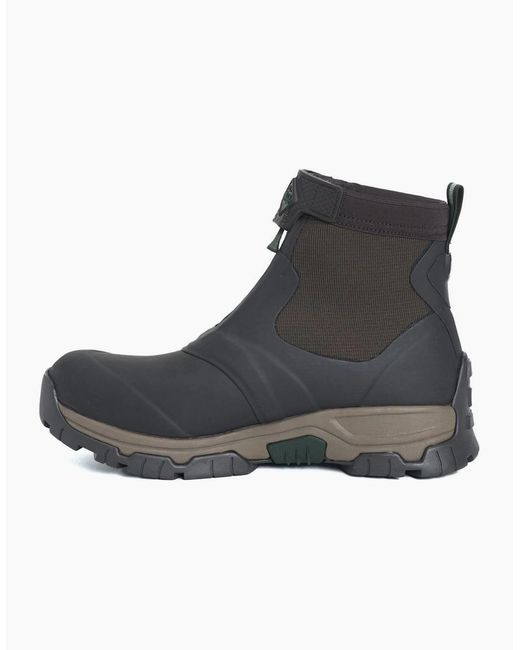 Muck Boot Black Apex Mid Zip Short Wellingtons for men