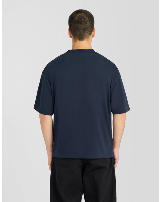Lyle & Scott Blue Boxy Cotton T-Shirt for men