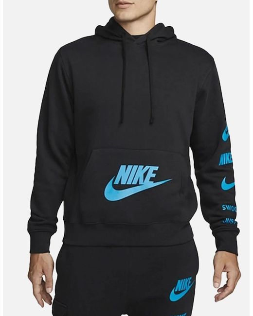 Nike Blue Fj0552 Tracksuit Set Pullover Hoodies Sweatshirts Sports Joggers Bottoms for men