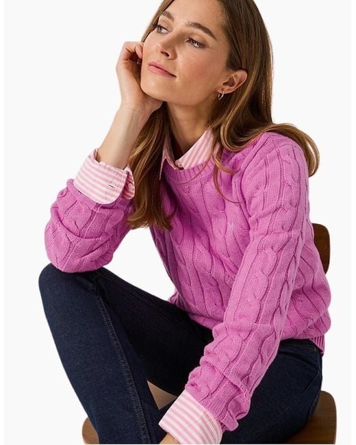 Crew Blue Crew Neck Chunky Sweatshirt