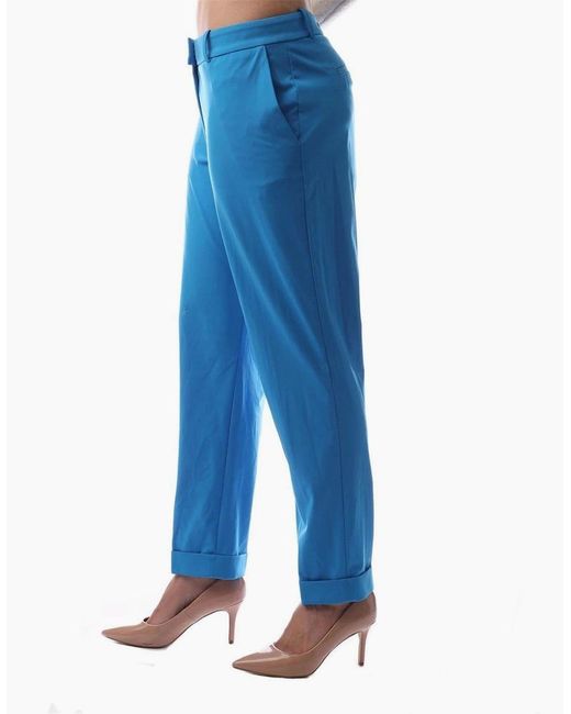 Boss Blue Solid Patterned Straight Chinos