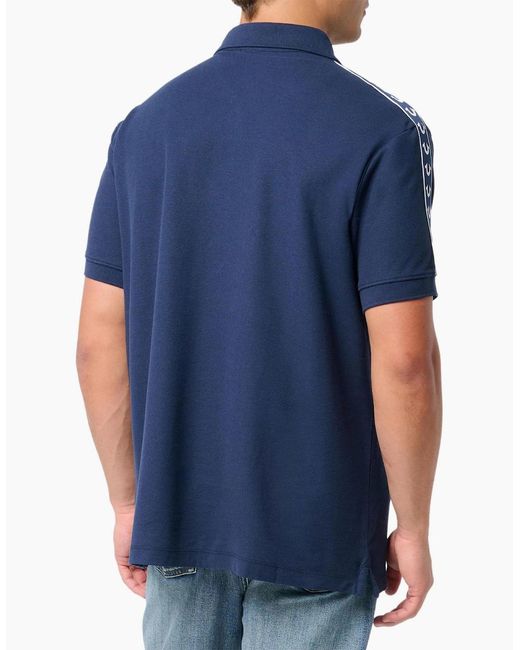 True Religion Blue Polo Shirt Relaxed Fit Ss Damask Velour Pique Polo Shirts for men