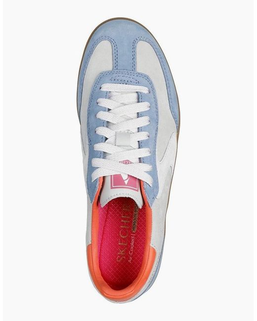 Skechers Blue Hotshot For The Win Leather Light/Multi Trainers
