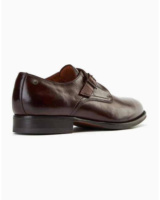 Base London Brown Faraday Single Monk Shoes for men